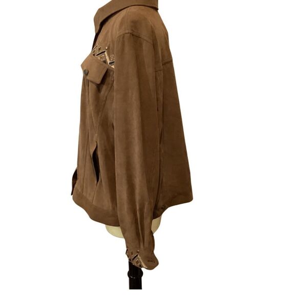 VINTAGE BOB MACKIE Brown
Western Button Down Shirt Jacket Brown Faux Suede L - Picture 5 of 14